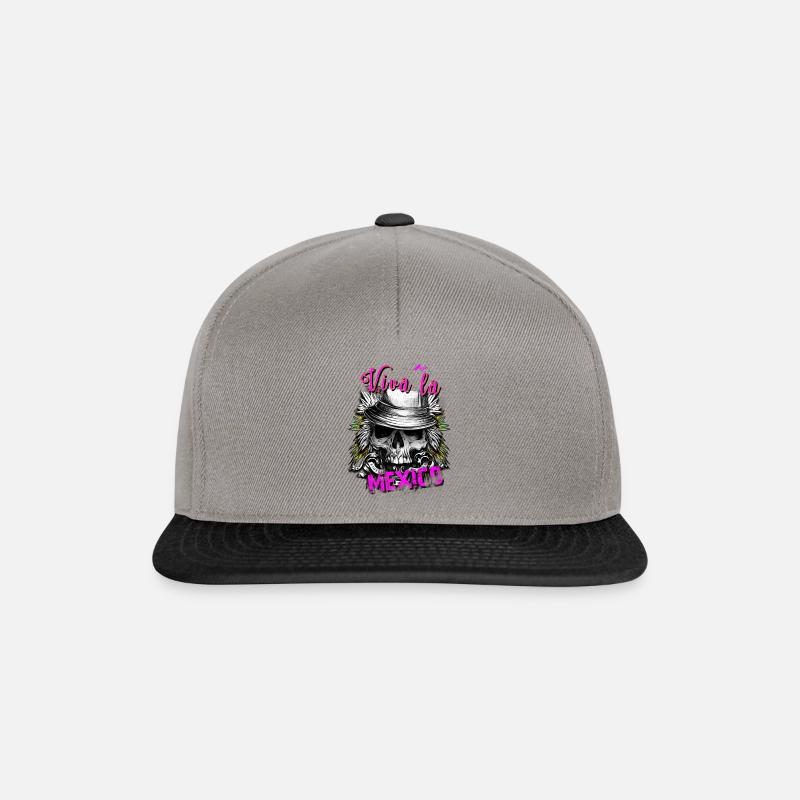Viva la Mexico, Geschenkidee, Totenkopf - Snapback Cap - Graphit/Schwarz