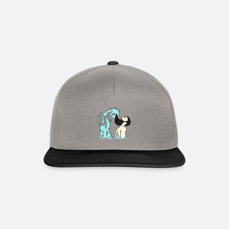 Bart Welle - lustiges Männer mit Bart Geschenk - Snapback Cap - Graphit/Schwarz
