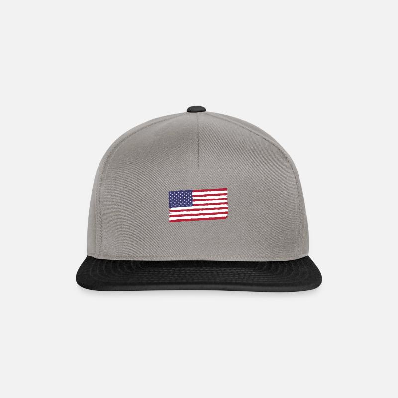 USA Flagge - Snapback Cap - Graphit/Schwarz