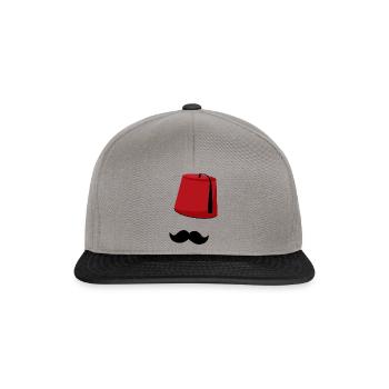 Fez und Schnurrbärte - Snapback Cap - Graphit/Schwarz - Vorne
