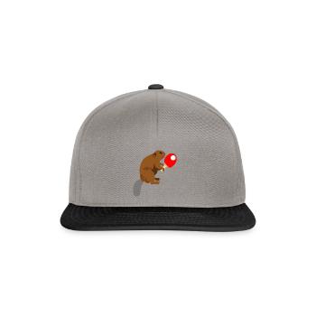 Table tennis racket Beaver rodent gifts - Snapback Cap - graphite/black - Front