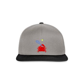 Cadeaux de créatures de mer de crabe de joueur de tennis - Casquette snapback - gris graphite/noir - Devant