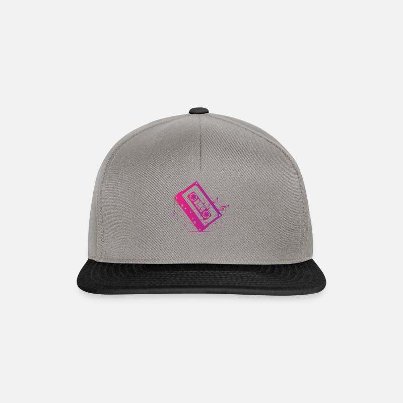 Cassette musicale avec des notes musicales - Casquette snapback - gris graphite/noir