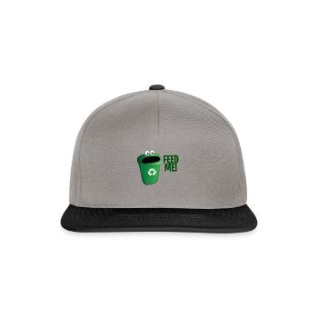 Trash Can Recycling Feed Me Gift - Snapback Cap - graphite/black - Front
