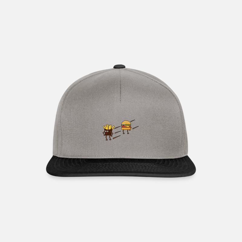 Burger Pommes Geschenk - Snapback Cap - Graphit/Schwarz