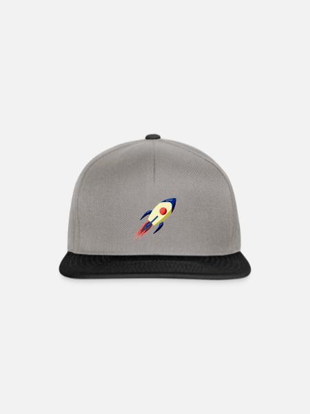 Retro Rakete Raumschiff Weltall universum geschenk - Snapback Cap - Graphit/Schwarz