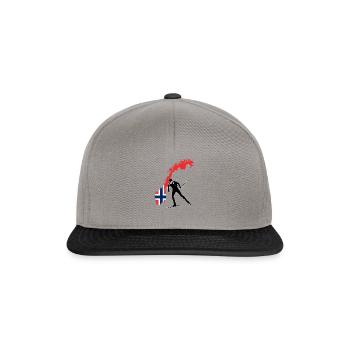 Biathlon Saison Norway Norwegen Norge als Geschenk - Snapback Cap - Graphit/Schwarz - Vorne