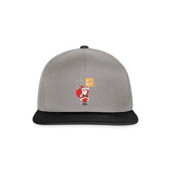 Santa Claus Christmas Santa Claus XMAS Pizza - Snapback Cap - graphite/black - Front