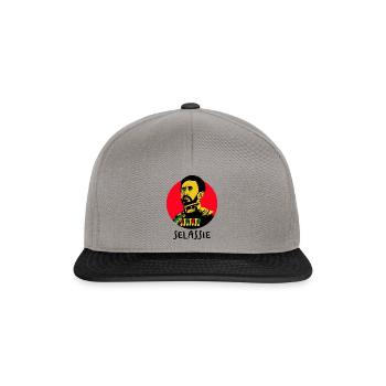 Haile Selassie - King of the Kings - Reggae Rasta - Snapback Cap - Graphit/Schwarz - Vorne