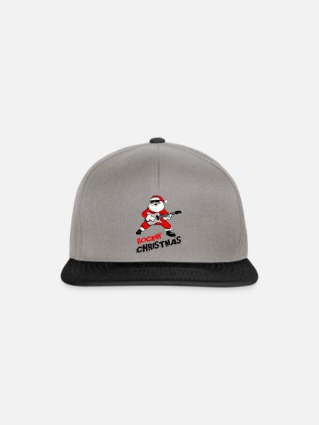 Rock n Roll Santa Weihnachten E-Gitarre Geschenk - Snapback Cap - Graphit/Schwarz