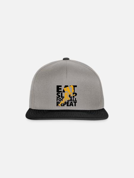 Eat Sleep Football Repeat Sport Team Geschenk - Snapback Cap - Graphit/Schwarz