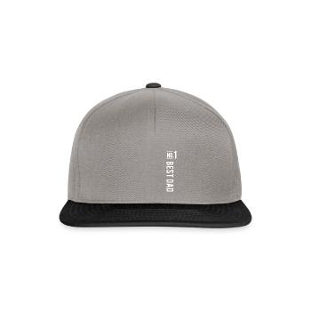 No 1 BEST DAD Vater Geschenk T Shirt - Snapback Cap - Graphit/Schwarz - Vorne