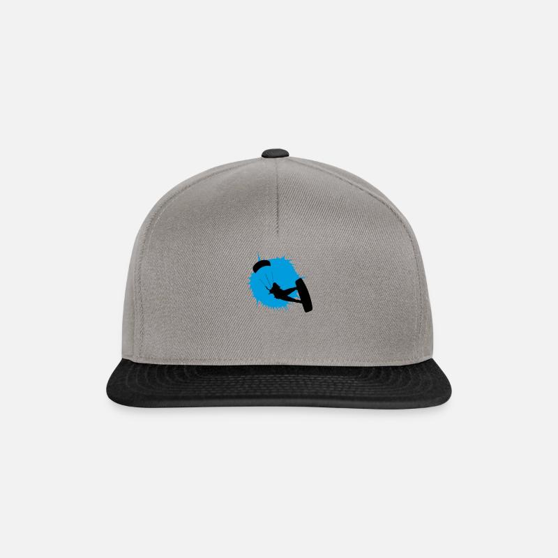 Kitesurfen - Snapback Cap - Graphit/Schwarz