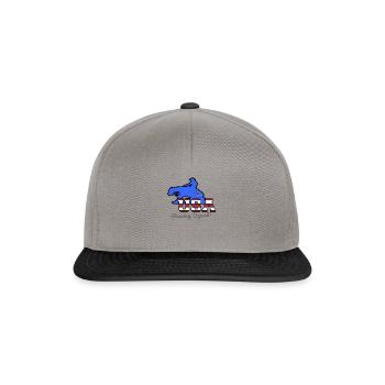 Reining Horse Sliding Stop - Western riding Gift - Snapback Cap - Graphit/Schwarz - Vorne