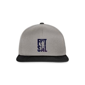 Futsal Logo Geschenk - Snapback Cap - Graphit/Schwarz - Vorne