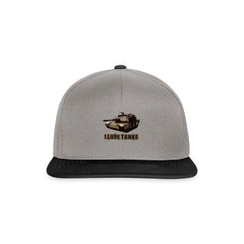 I Love Tanks Tank T-shirt - Casquette snapback - gris graphite/noir - Devant