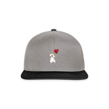 Lustiges Hunde Shirt - Terrier mit Herz - Snapback Cap - Graphit/Schwarz - Vorne