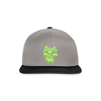 Vegan Amis Vegan Pas Manger Viande Cadeau - Casquette snapback - gris graphite/noir - Devant