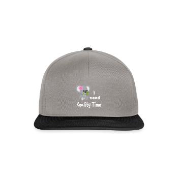 Koala needs Koality Time - Snapback Cap - graphite/black - Front