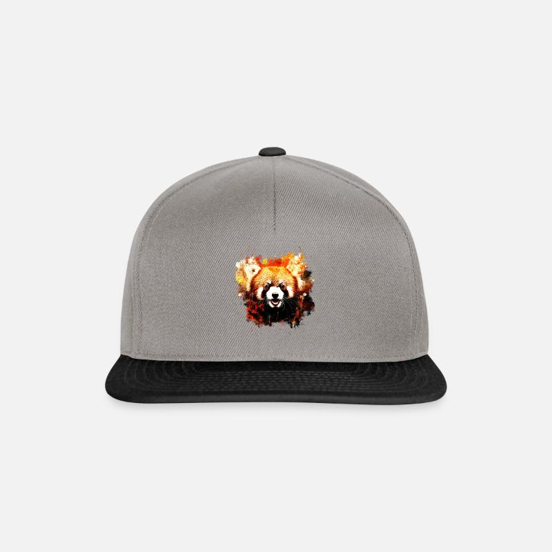 Red Panda portrait ws std - Snapback Cap - graphite/black
