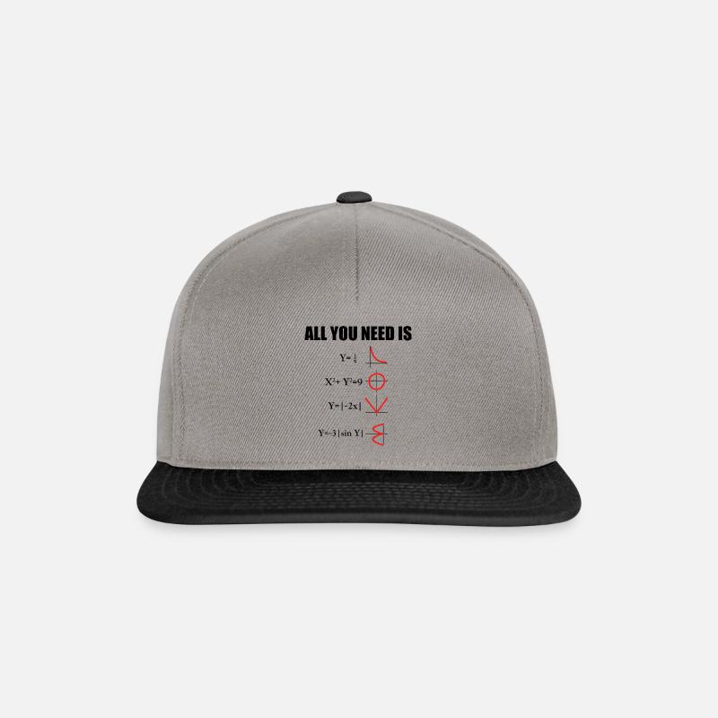 All you need is Love Math - Snapback Cap - Graphit/Schwarz