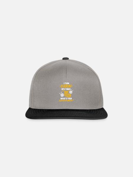XASTY Garn Superkraft Nähen Schneidern Quilt Wolle - Snapback Cap - Graphit/Schwarz