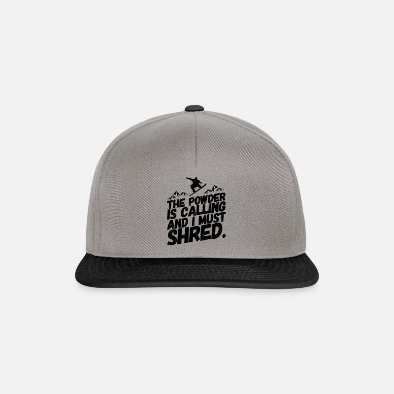 Snowboarding Snowboard Snowboarder Shred - Snapback Cap - graphite/black
