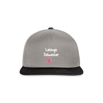 Lieblingsschwester Schwester Geburtstag Geschenk - Snapback Cap - Graphit/Schwarz - Vorne