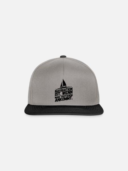 Segeln Segelboot Segelsport Segler Navigation - Snapback Cap - Graphit/Schwarz