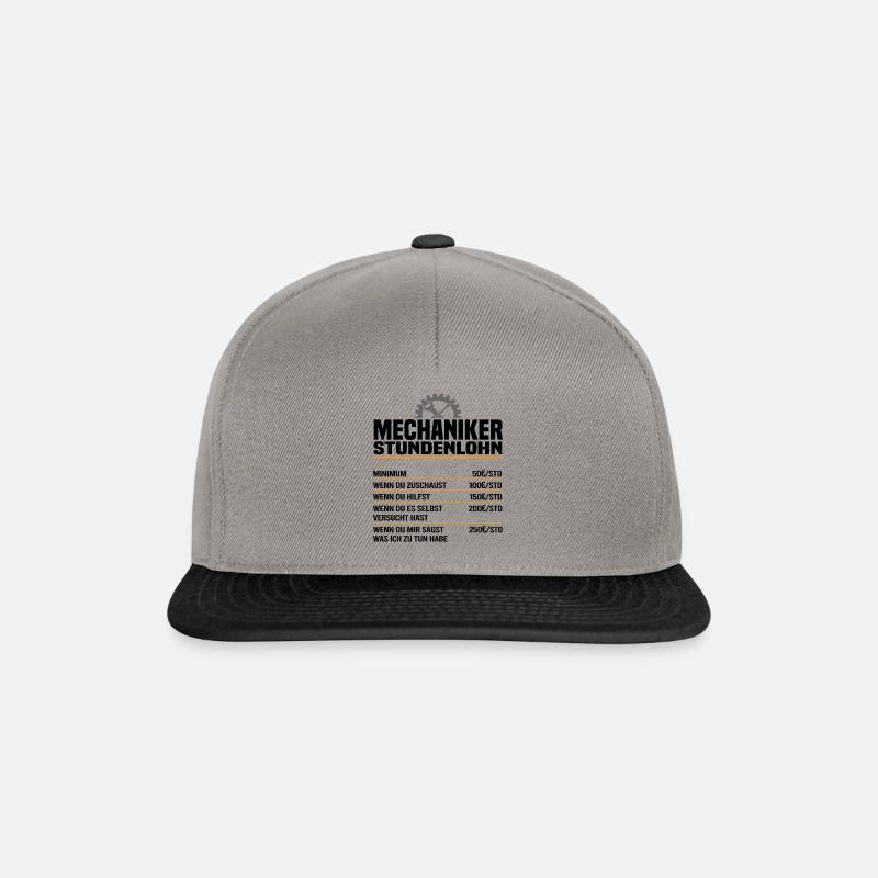 Der Stundenlohn von Mechaniker - Snapback Cap - Graphit/Schwarz