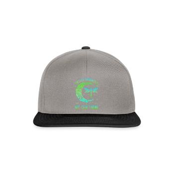 Hello Darkness My Old Friend Moon and Dragonfly - Snapback Cap - Graphit/Schwarz - Vorne
