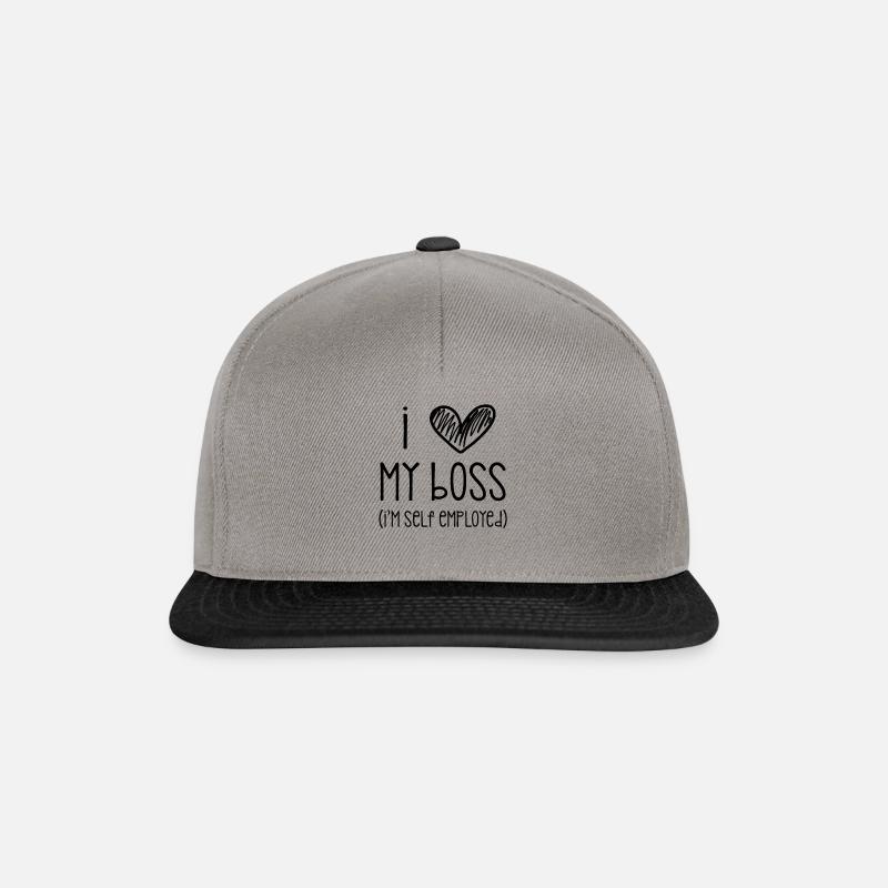 I love my boss! (I'm self employed) - Snapback Cap - graphite/black