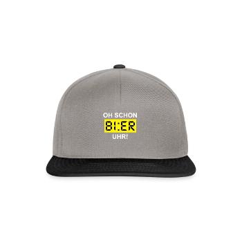 Oh Schon Bier Uhr! - Snapback Cap - Graphit/Schwarz - Vorne