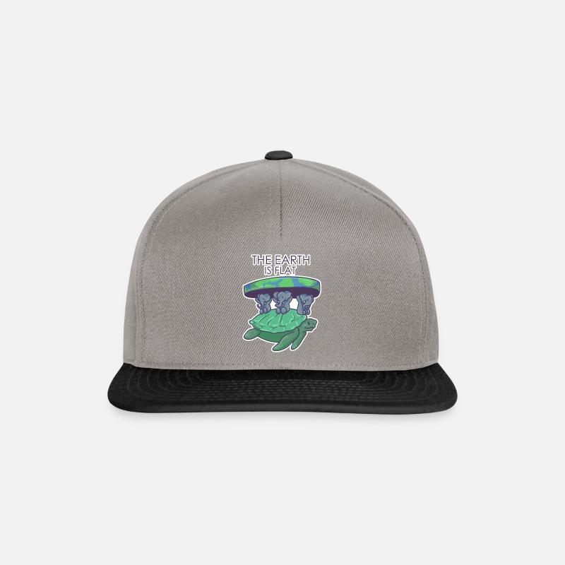 flat earth conspiracy elephant turtle - Snapback Cap - graphite/black
