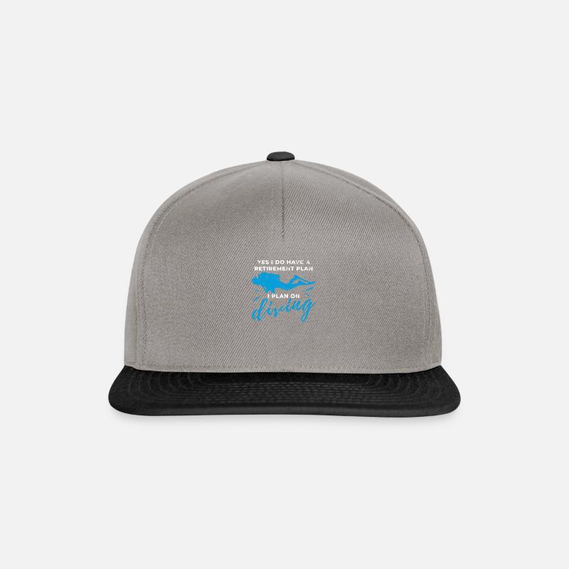 Retirement Plan Scuba Diving Tauchen Schnorcheln - Snapback Cap - Graphit/Schwarz