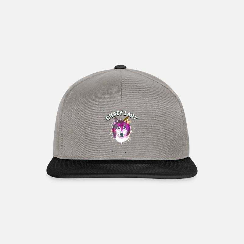 Crazy wolfs lady - Snapback Cap - graphite/black