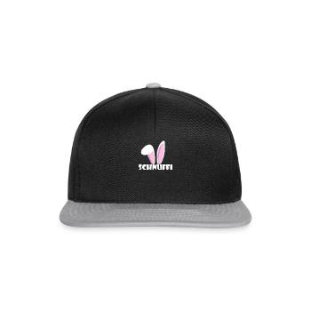 Kosename Schnuffi Geschenkidee - Snapback Cap - Schwarz/Grau - Vorne