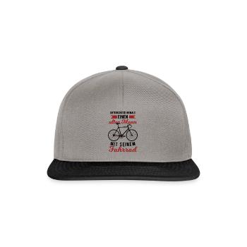 Fahrrad Rennrad Herren Spruch - Snapback Cap - Graphit/Schwarz - Vorne