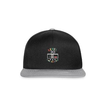 Level 30 Unlocked 30th Birthday Gift Retro Gamer - Snapback Cap - black/grey - Front