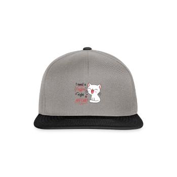 i need a coffee right miau - Snapback Cap - Graphit/Schwarz - Vorne