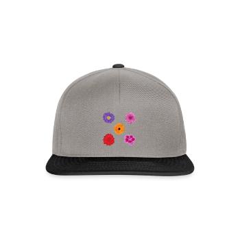 Flowers motif set - Snapback Cap - graphite/black - Front