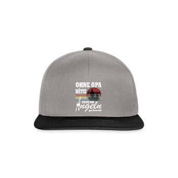 Opa Enkelin Angeln Spruch Geschenk - Snapback Cap - Graphit/Schwarz - Vorne