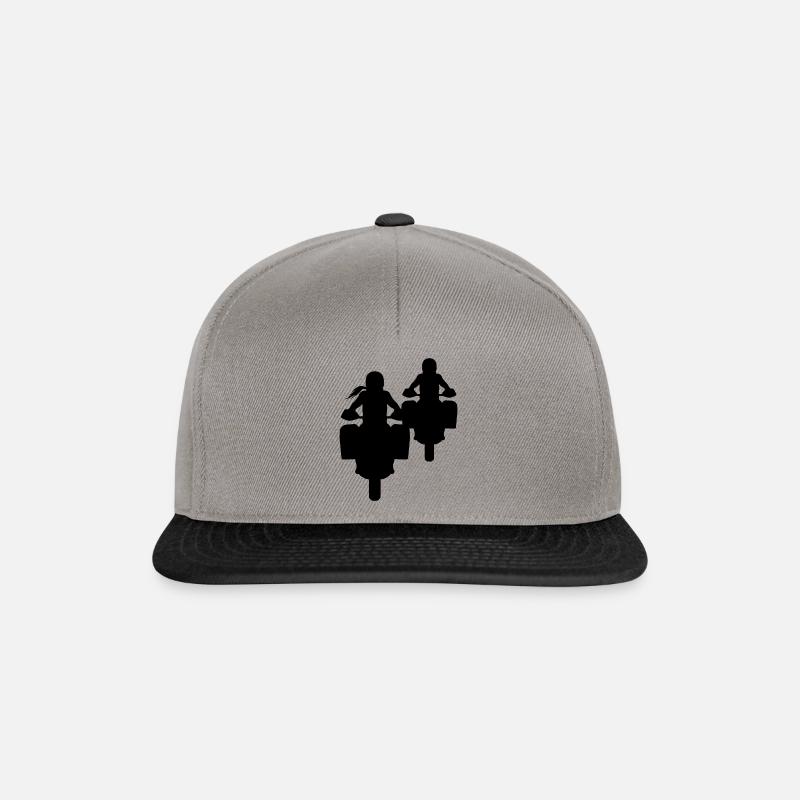 Bikercouple Motorrad Paar Pärchen Reisemotorrad - Snapback Cap - Graphit/Schwarz