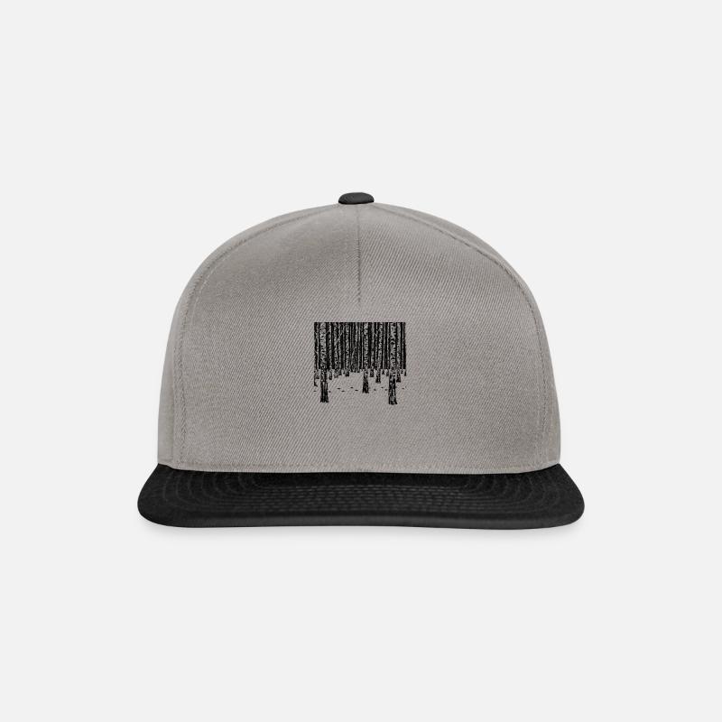 Birken Winter Wald - schwarze Version - Snapback Cap - Graphit/Schwarz