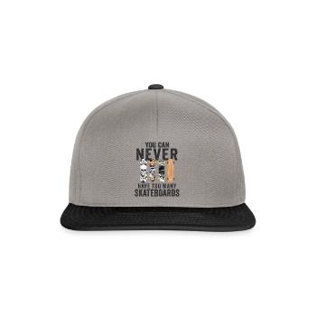 Skateboardfahrer Skater Skateboarder Skateboards - Snapback Cap - Graphit/Schwarz - Vorne