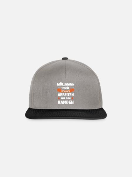 Müllmann Müllauto Müllabfuhr lustiger Spruch - Snapback Cap - Graphit/Schwarz