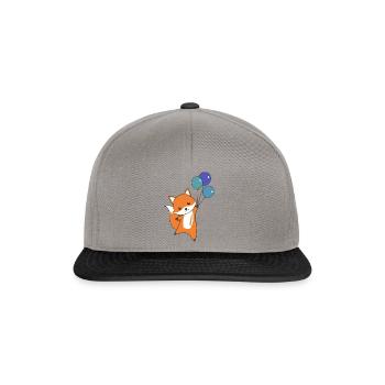 Renard mignon animal vole ballons enfants renards - Casquette snapback - gris graphite/noir - Devant