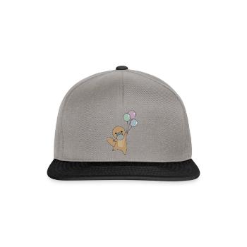 Platypus flies with balloons cute animals children - Snapback Cap - graphite/black - Front