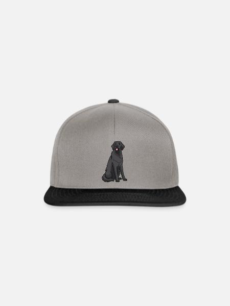 Flat Coated Retriever Hund - Snapback Cap - Graphit/Schwarz