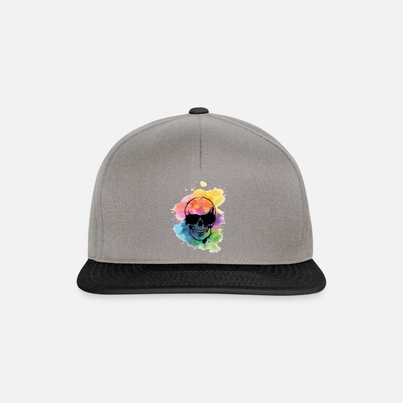 Tête de mort eau lunettes de soleil skull crâne - Casquette snapback - gris graphite/noir